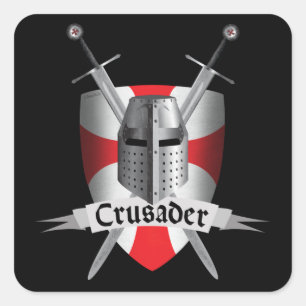 Pegatina Cuadrada Templario - Armas Cruzadas