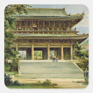 Pegatina Cuadrada Templo budista en Kioto, Japón