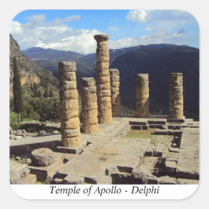 Pegatina Cuadrada Templo de Apolo - Delfos