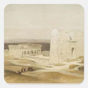 Pegatina Cuadrada Templo de Edfu, Apollinopolis antiguo, Egipto