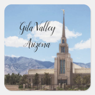 Pegatina Cuadrada Templo de Gila Valley Arizona
