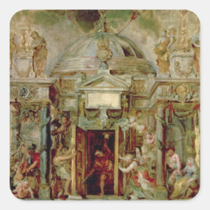 Pegatina Cuadrada Templo de Jano, 1630s