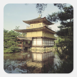 Pegatina Cuadrada Templo de Kinkaku dedicado a la memoria