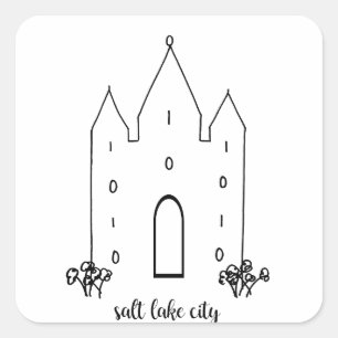 Pegatina Cuadrada templo de salt lake city utah simple moderno