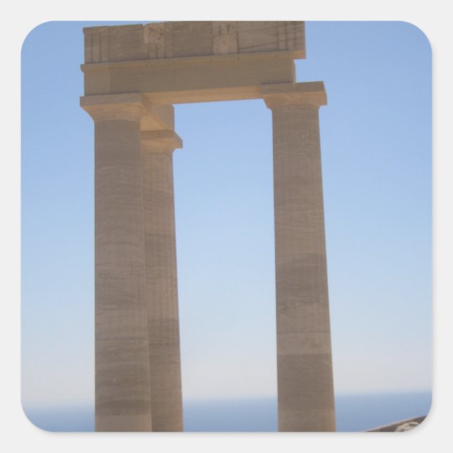 Pegatina Cuadrada Templo griego (Anverso)