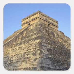 Pegatina Cuadrada Templo Kukulcán o Castillo) en