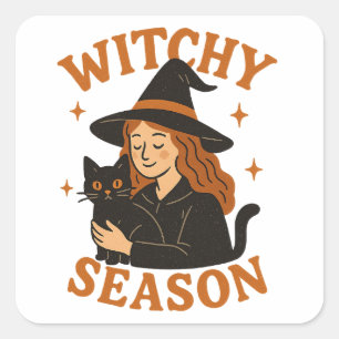 Pegatina Cuadrada Temporada de brujería