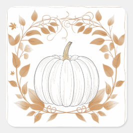 Pegatina Cuadrada Temporada de calabaza: otoño