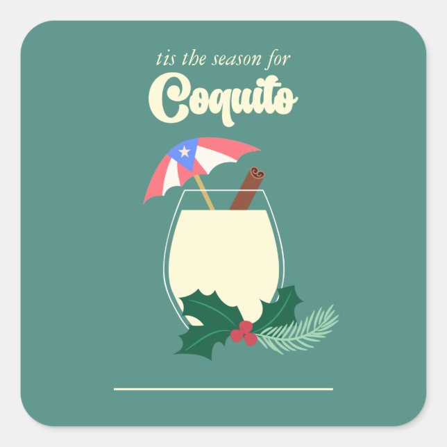 Pegatina Cuadrada Temporada de Coquito (Anverso)