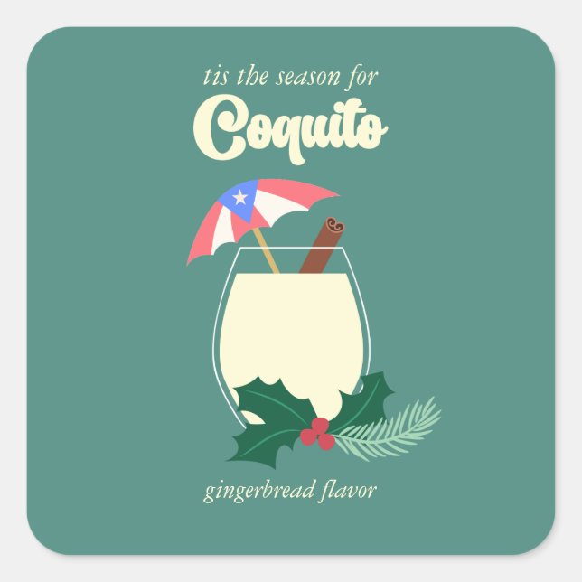 Pegatina Cuadrada Temporada de Coquito (Anverso)