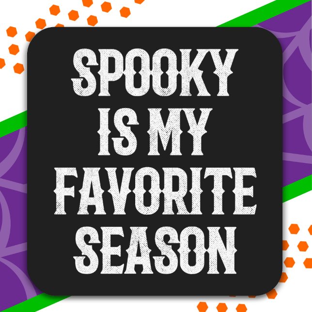 Pegatina Cuadrada Temporada de fantasía Feliz Halloween Funny Hallow (Subido por el creador)