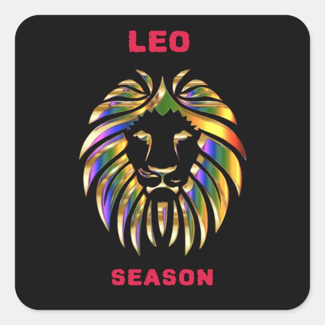 Pegatina Cuadrada Temporada de Leo (Anverso)