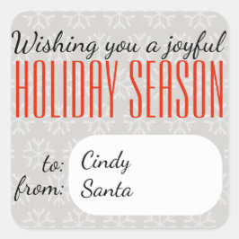 Pegatina Cuadrada Temporada festiva alegre - Holidayzfordayz