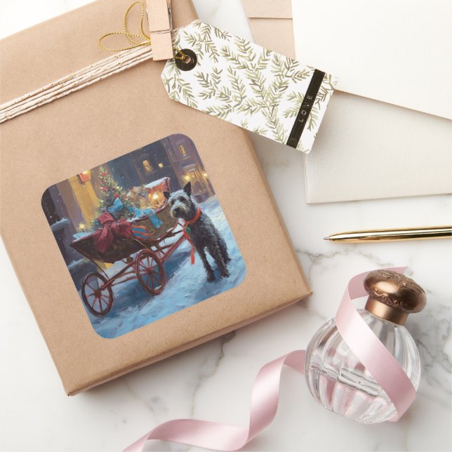 Pegatina Cuadrada Temporada festiva de Navidades de Chesapeake (Regalar)