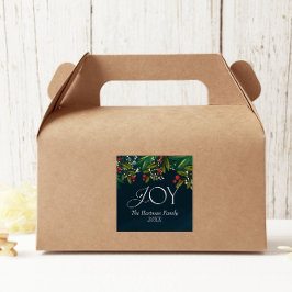 Pegatina Cuadrada Temporada personalizada de Navidades de la familia