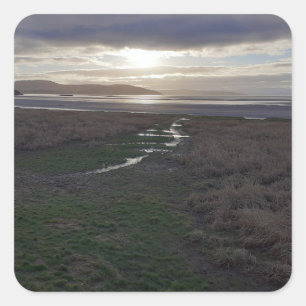Pegatina Cuadrada Temprano por la mañana Morecambe Bay