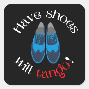 Pegatina Cuadrada Ten Shoes Will Tango Mens Tango Shoes