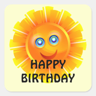 Pegatina Cuadrada Ten un cumpleaños suntuoso feliz