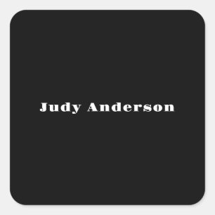 Pegatina Cuadrada Tendencia Negrita Profesional Moderno Elegante Lla