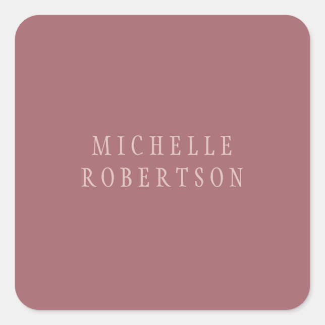Pegatina Cuadrada Tendencia Rosa Dust Gold Creative Clásica Única (Anverso)