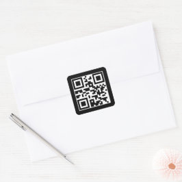Pegatina Cuadrada Tener un buen día de código QR
