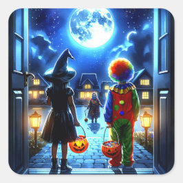 Pegatina Cuadrada Tener una Halloween fantasmal