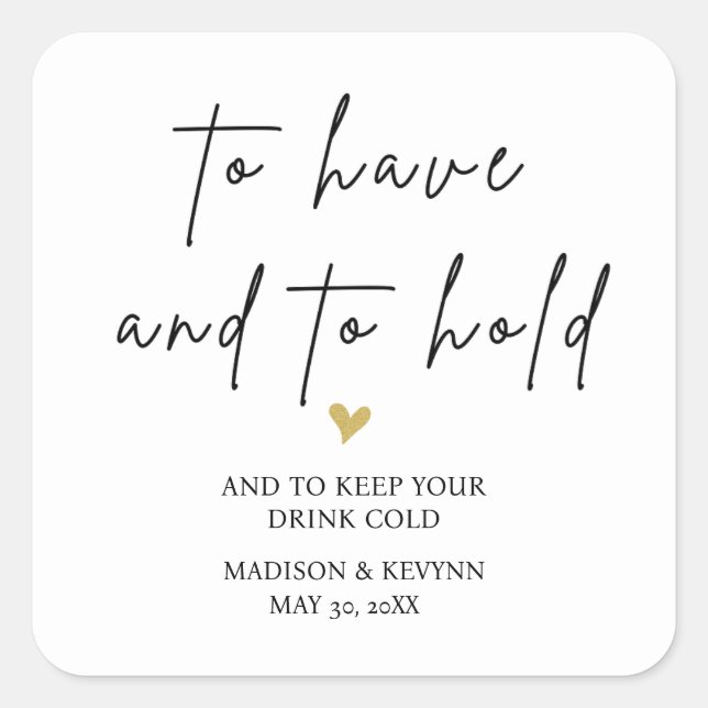 Pegatina Cuadrada Tener y mantener al Boda (Anverso)