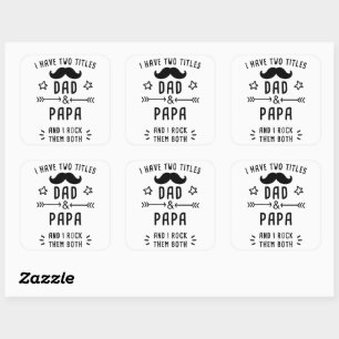 Pegatina Cuadrada Tengo Dos Títulos: Papá Y Papá - Y Los Rock