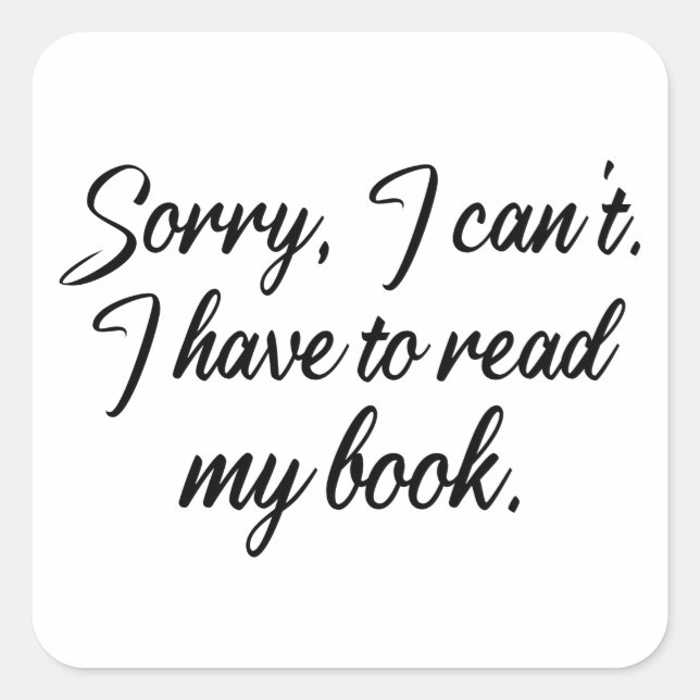 Pegatina Cuadrada Tengo que leer mi libro Lover Leading Library dive (Anverso)
