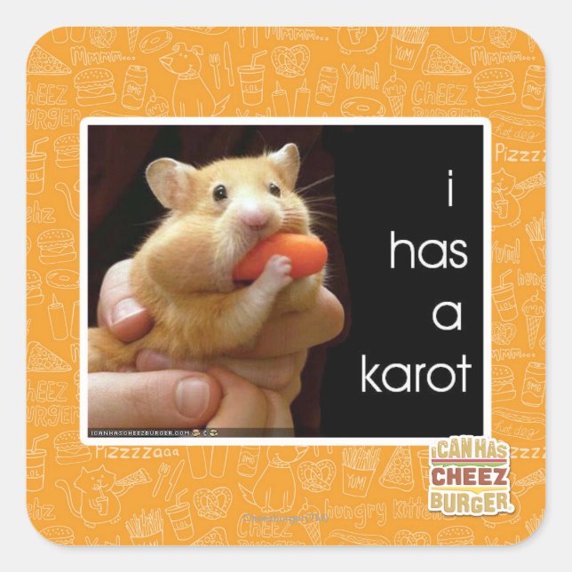 Pegatina Cuadrada Tengo un karot (Anverso)