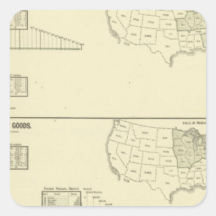 Pegatina Cuadrada Teñido, acabando, calcetería, mercancías de pun