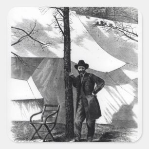Pegatina Cuadrada Teniente General Ulysses S. Grant