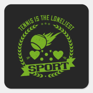 Pegatina Cuadrada Tenis - El Tenis Es El Deporte Más Largo