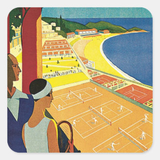 Pegatina Cuadrada Tenis en Monte Carlo