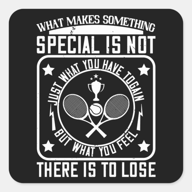 Pegatina Cuadrada Tenis - Lo que hace que algo sea especial (Anverso)