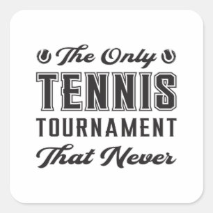 Pegatina Cuadrada Tenis Match Racket Court Funny Gift Idea