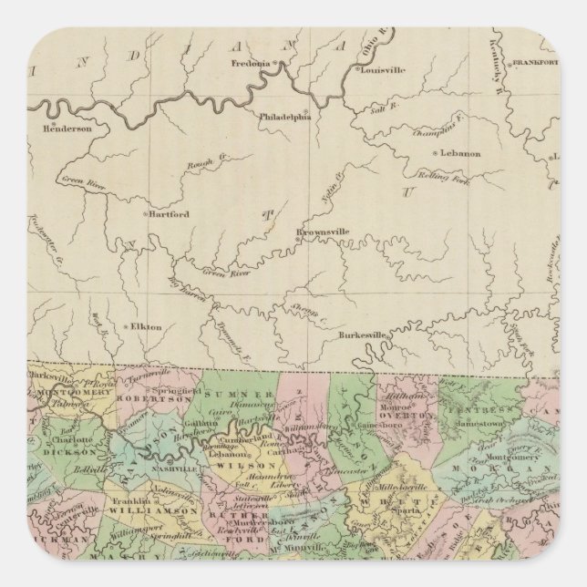 Pegatina Cuadrada Tennessee 4 (Anverso)