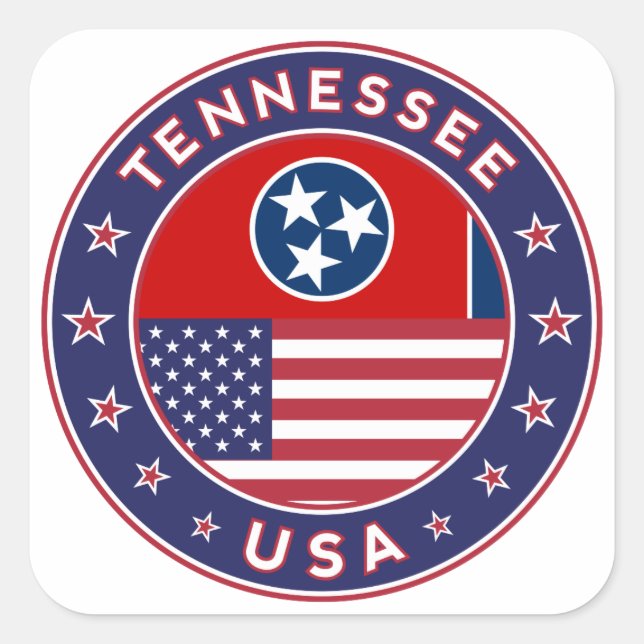 Pegatina Cuadrada Tennessee sticker, phone case, tote bag, clock (Anverso)
