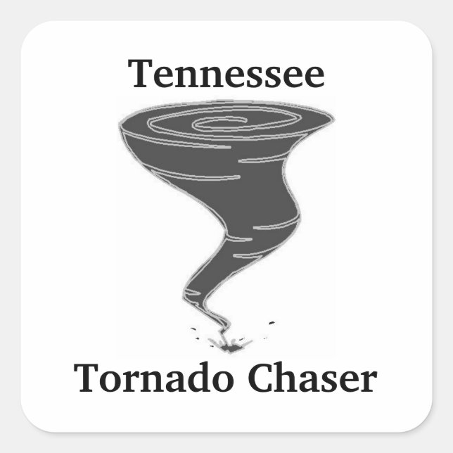 Pegatina Cuadrada Tennessee Tornado Chaser - Pegatinas (Anverso)