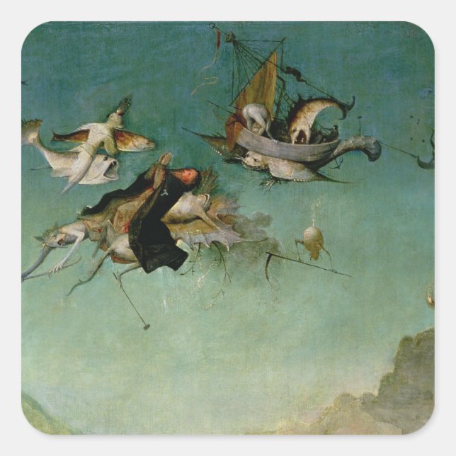 Pegatina Cuadrada Tentación de St Anthony (Anverso)