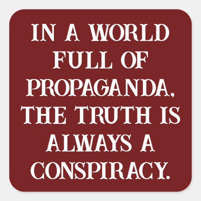 Pegatina Cuadrada Teórico de la conspiración (Anverso)