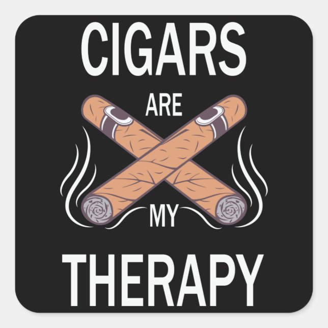 Pegatina Cuadrada Terapia de puros ventilado (Anverso)