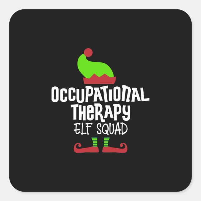 Pegatina Cuadrada Terapia ocupacional de los navidades (Anverso)