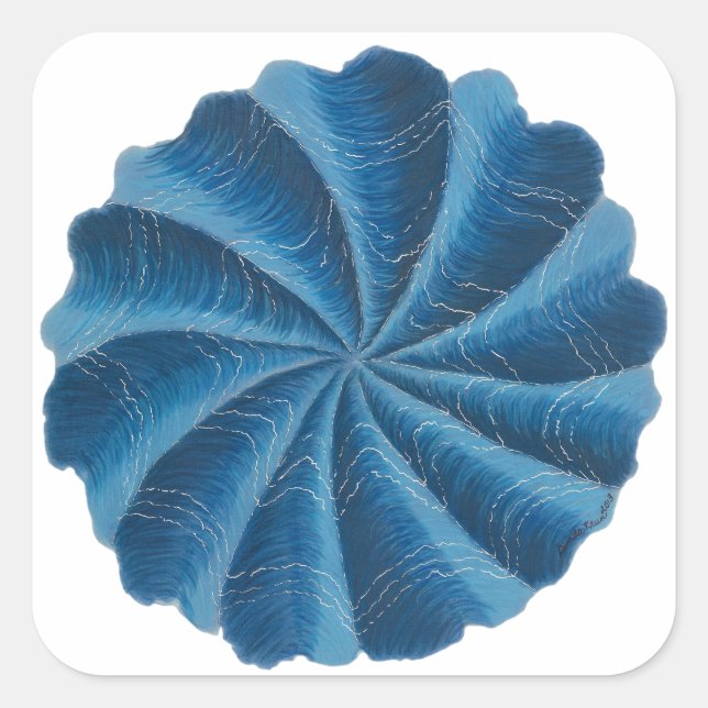 Pegatina Cuadrada Tercer arte de chakra ocular #2 (Anverso)