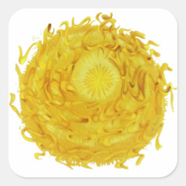 Pegatina Cuadrada Tercer arte de curación de Chakra #3