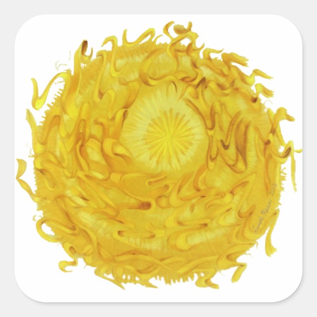 Pegatina Cuadrada Tercer arte de curación de Chakra #3 (Anverso)