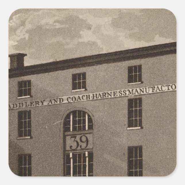 Pegatina Cuadrada Tercera calle de Filadelfia (Anverso)