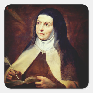 Pegatina Cuadrada Teresa de Ávila por Rubens