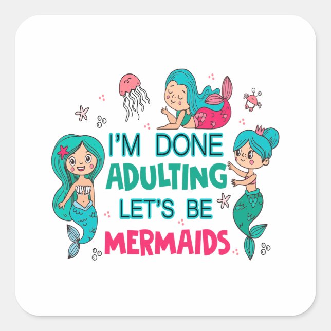 Pegatina Cuadrada Terminé de adular, seamos sirvientas (Anverso)