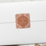 Pegatina Cuadrada Terracota Boda mexicano Papel Picado<br><div class="desc">Añada un toque personalizado a sus favores matrimoniales o papelería con este pegatina cuadrado de terracota,  con detalles de papel picado mexicano. Ideal para celebraciones inspiradas en boho con una temática rústica mexicana. - Artículos coincidentes en nuestra colección de Papel de Terracota Picado</div>